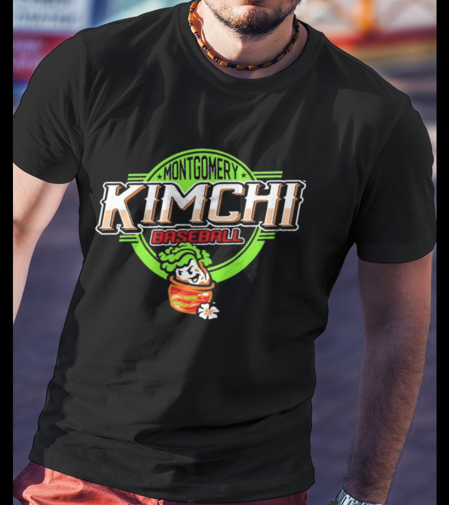 Montgomery Kimchi Baseball Korean Pickle Bowl Green Circle T-Shirt