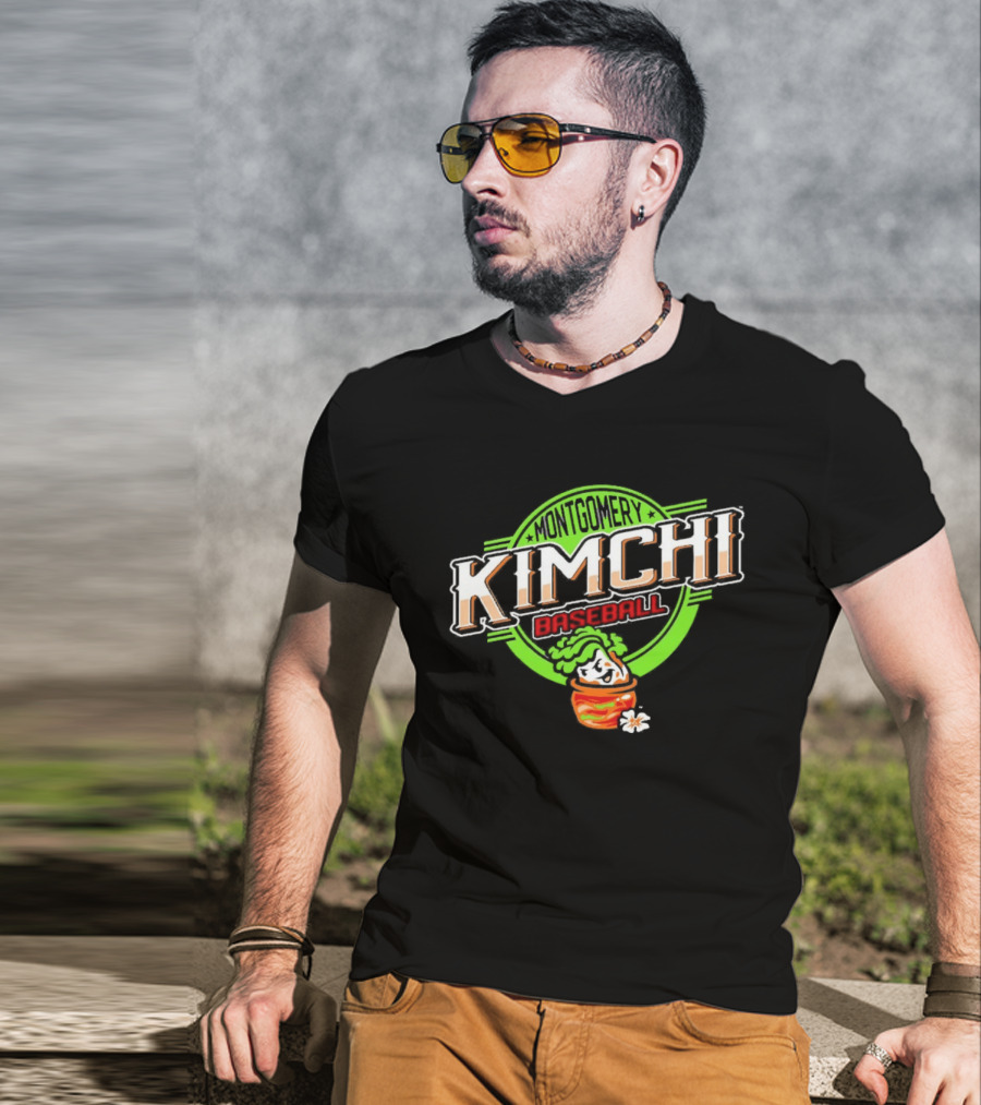 Montgomery Kimchi Baseball Korean Pickle Bowl Green Circle T-Shirt