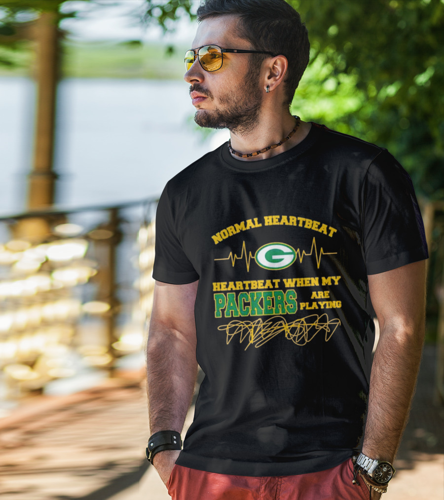 Normal Heartbeat Green Bay Packers Playing Fan Pulse T-Shirt
