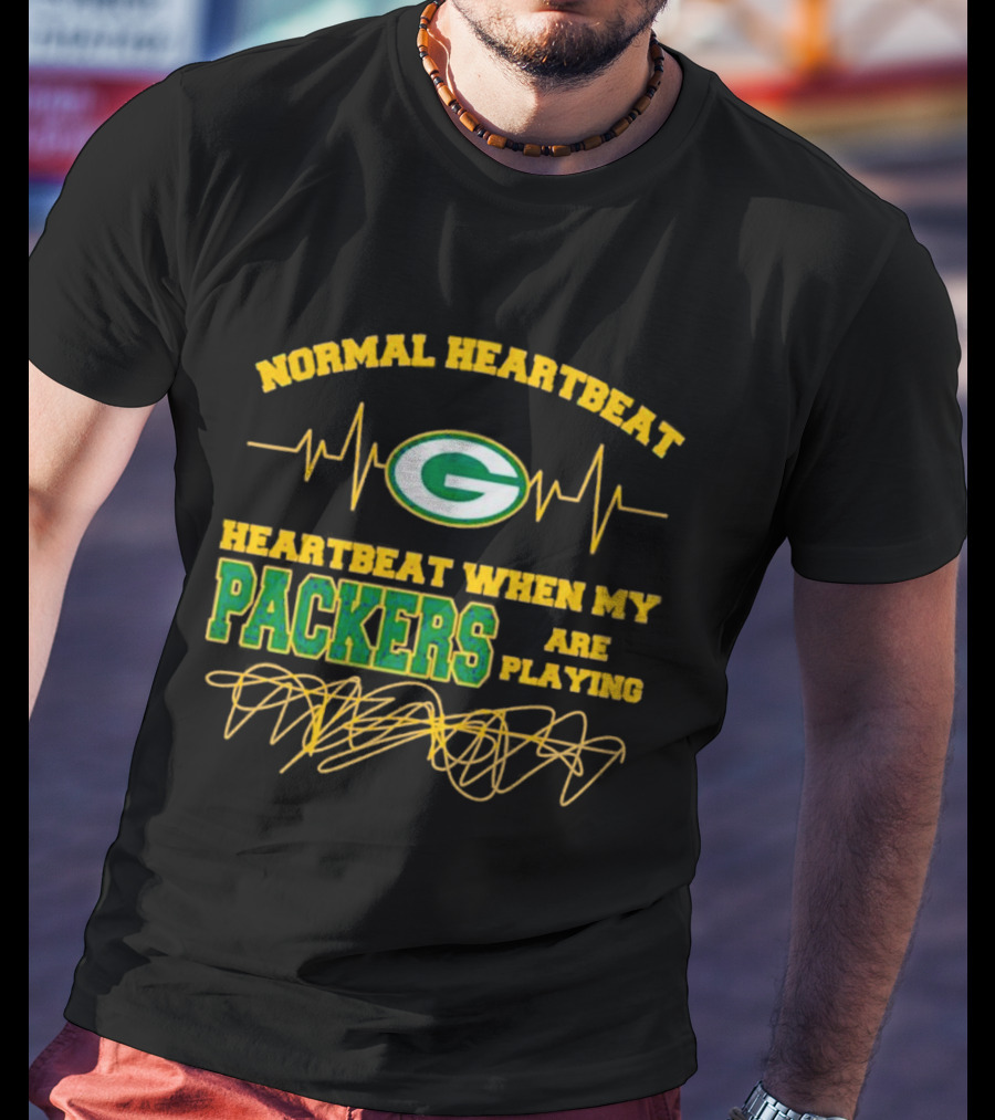 Normal Heartbeat Green Bay Packers Playing Fan Pulse T-Shirt