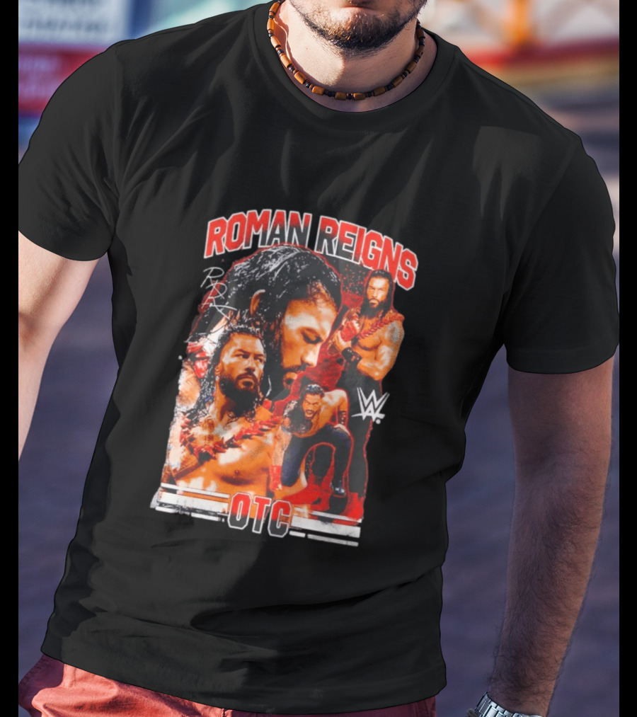Roman Reigns WWE OTC Collage Wrestling Superstar WWE T-Shirt