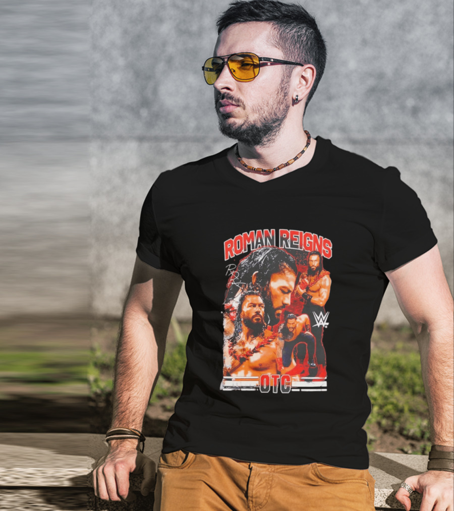 Roman Reigns WWE OTC Collage Wrestling Superstar WWE T-Shirt