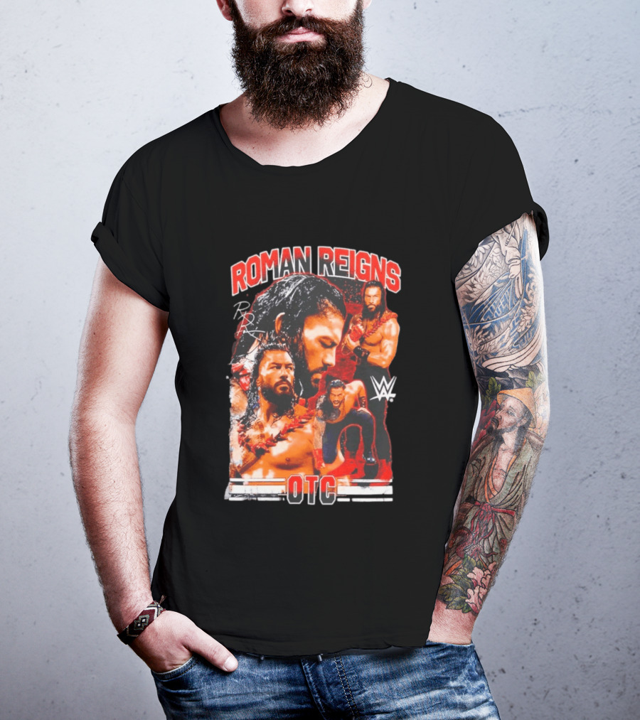 Roman Reigns WWE OTC Collage Wrestling Superstar WWE T-Shirt