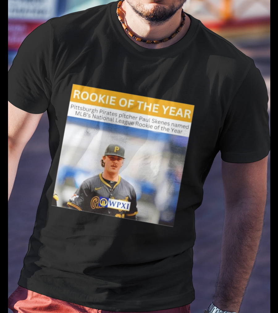 Rookie Of The Year Pittsburgh Pirates Pitcher Paul Skenes National League Award WPXI T-Shirt