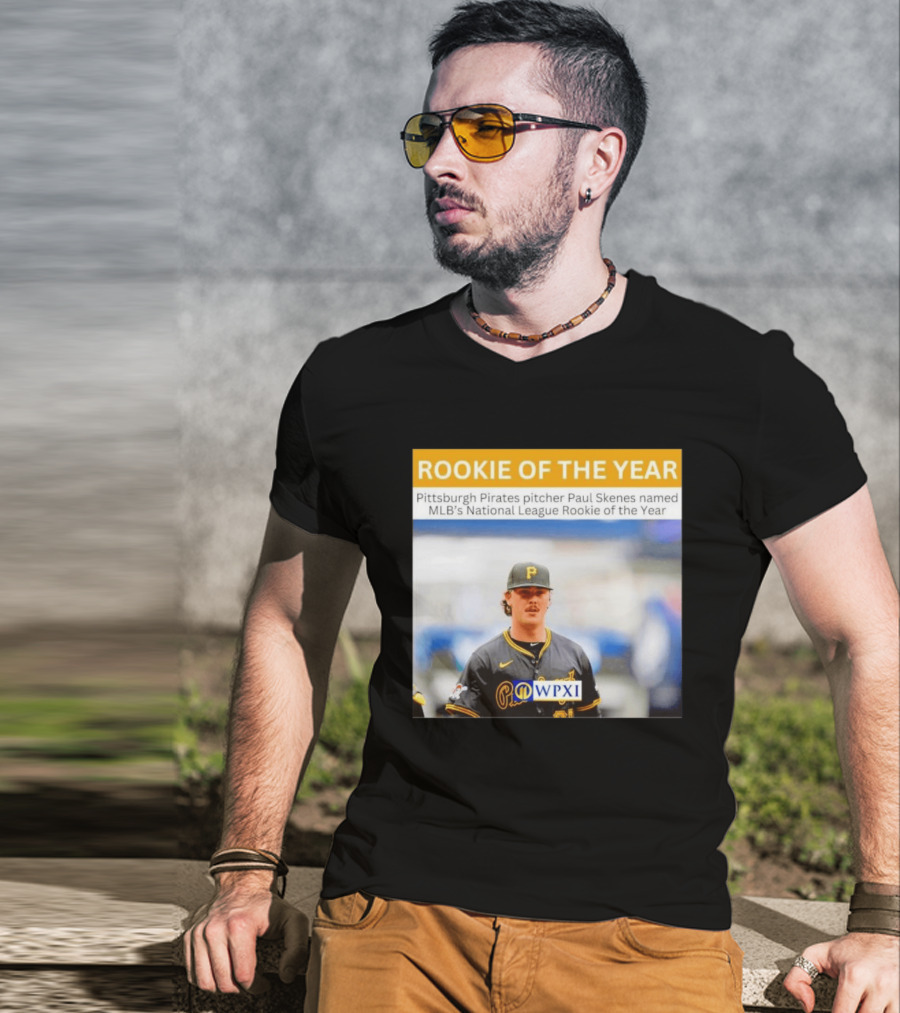 Rookie Of The Year Pittsburgh Pirates Pitcher Paul Skenes National League Award WPXI T-Shirt