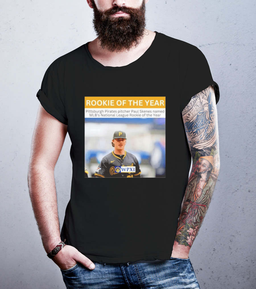 Rookie Of The Year Pittsburgh Pirates Pitcher Paul Skenes National League Award WPXI T-Shirt