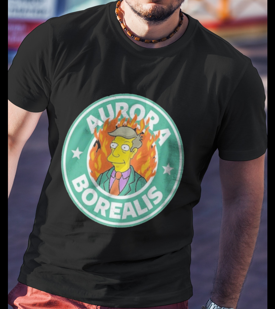 Aurora Borealis Skinnerbucks Green Circle Fire T-Shirt