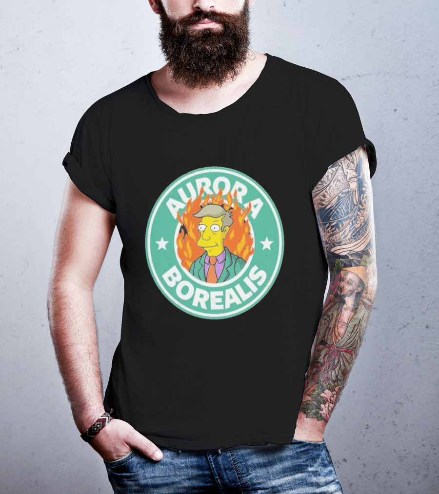 Aurora Borealis Skinnerbucks Green Circle Fire T-Shirt