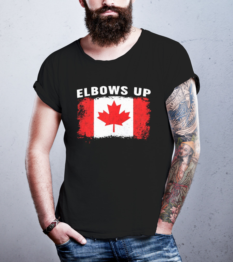 Elbows Up Canada Flag Maple Leaf T-Shirt