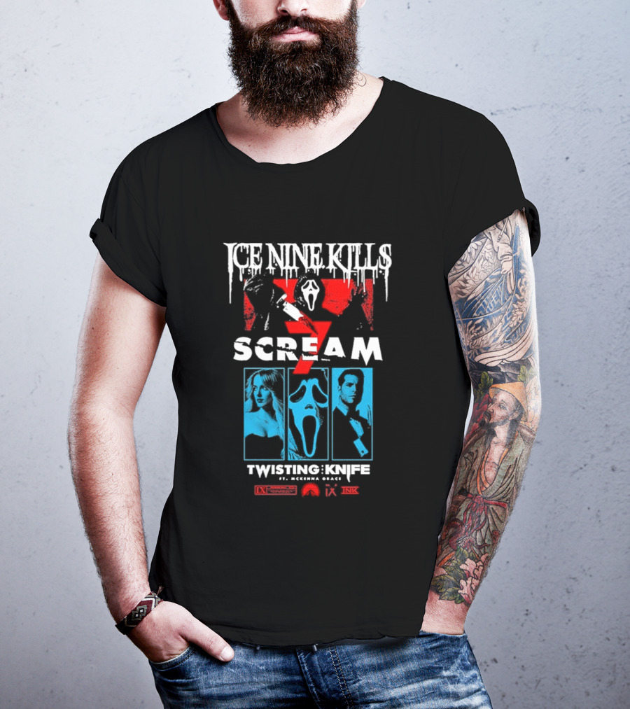 Ice Nine Kills Scream 7 Ghostface Twisting Knife Curtain Call T-Shirt