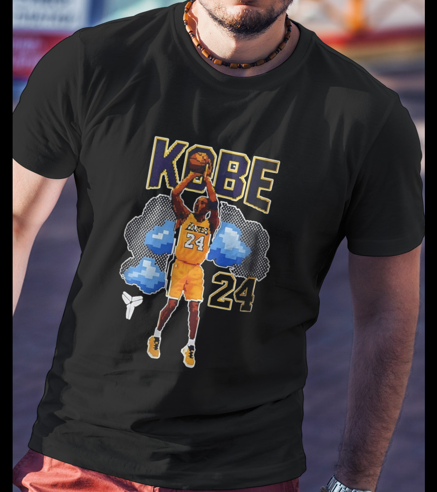 Kobe Bryant Los Angeles Lakers 8 Bit NBA Number 24 Pixels T-Shirt
