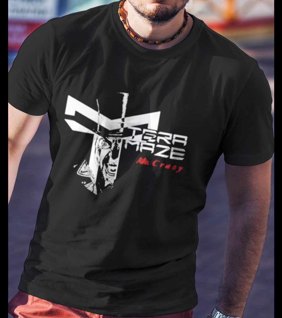 Tera Maze Mr. Crazy White Abstract T-Shirt