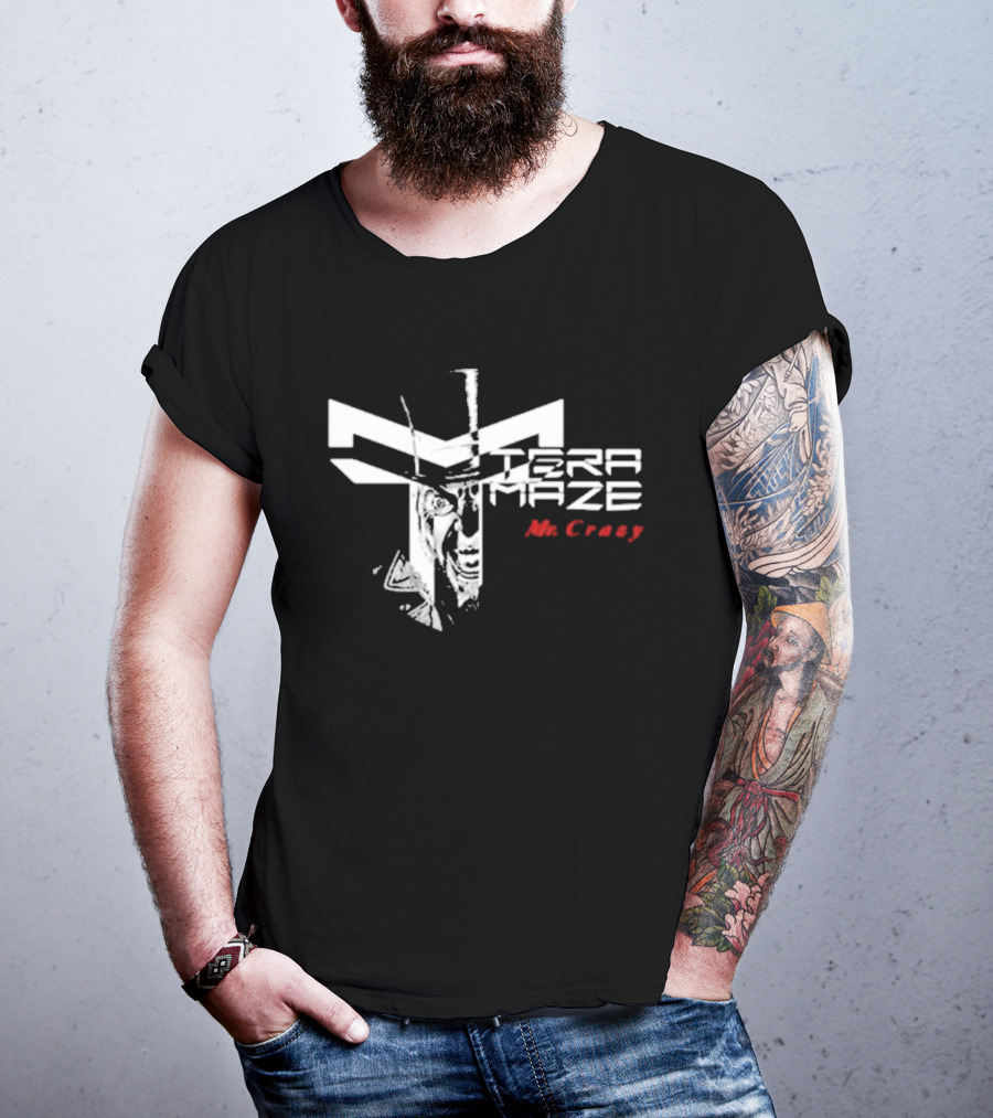 Tera Maze Mr. Crazy White Abstract T-Shirt
