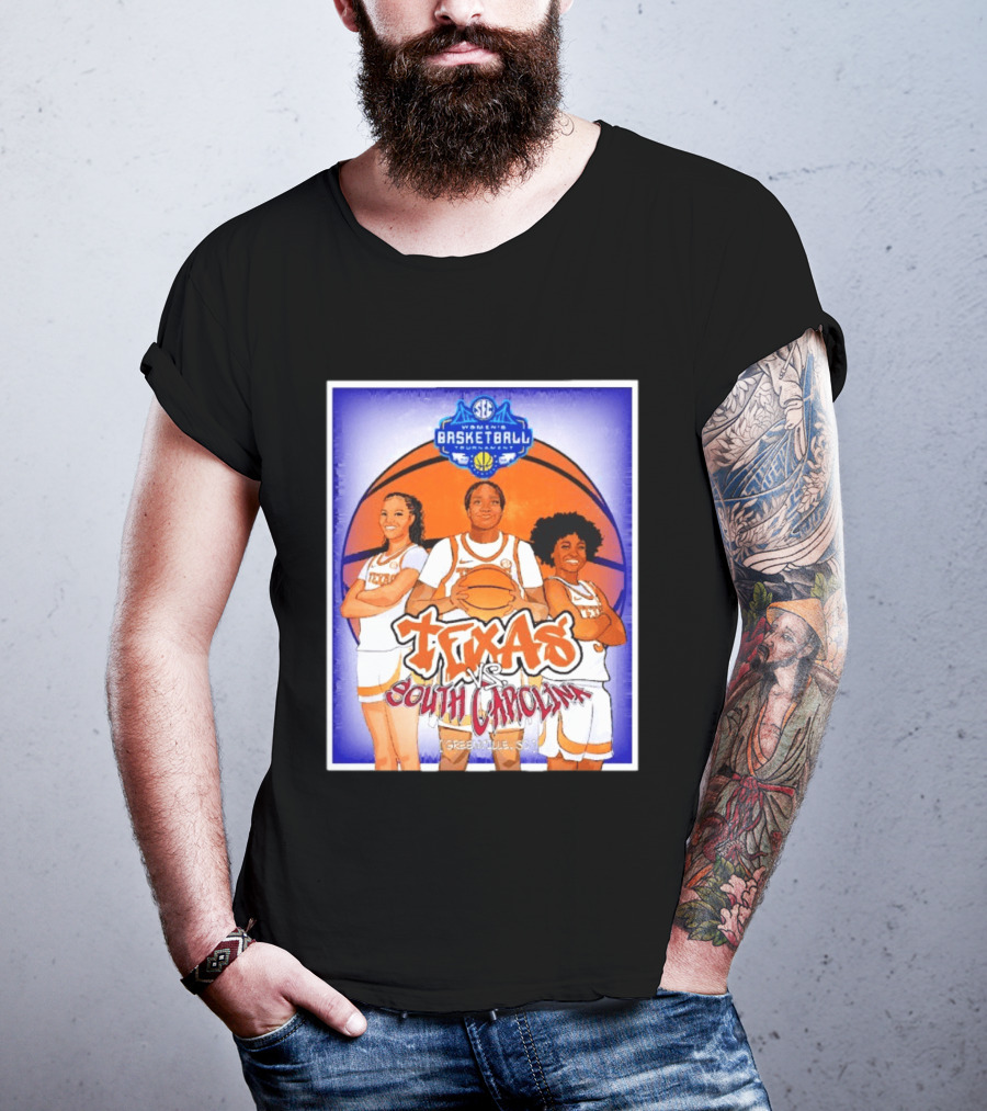 Texas Longhorns Vs South Carolina Gamecocks SEC Women's Basketball Tournament 2026 Greenville SC T-Shirt