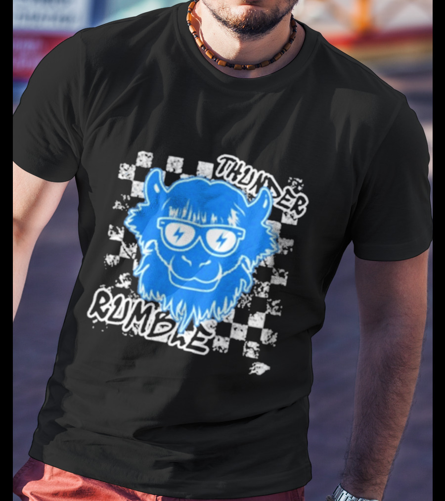 Oklahoma City Thunder Rumble Checkered Emoji Thunder Rumble T-Shirt
