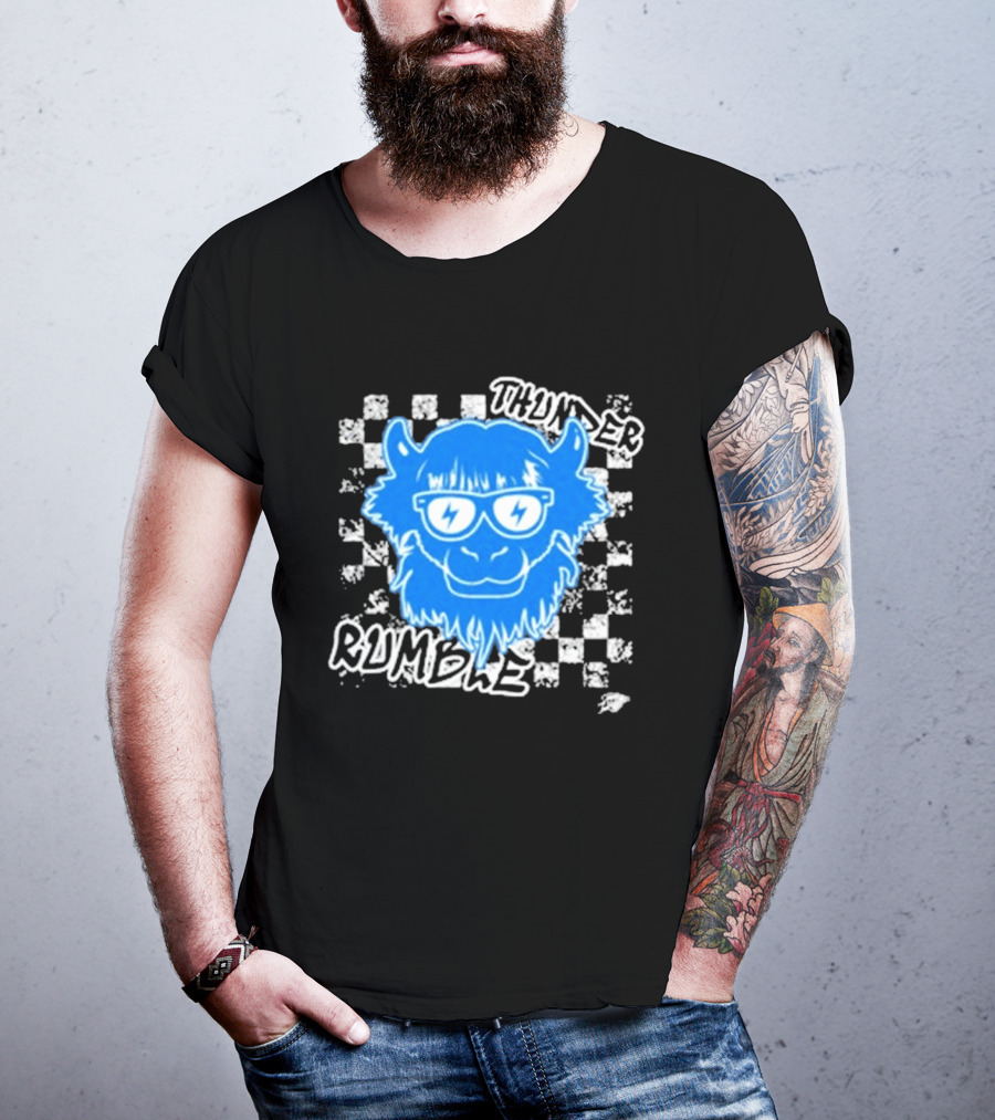 Oklahoma City Thunder Rumble Checkered Emoji Thunder Rumble T-Shirt