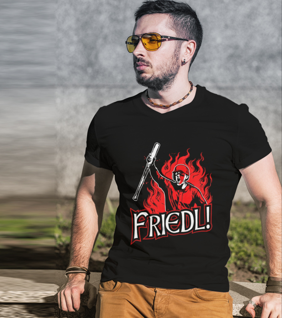 Friedl Awesome Baseball Fire T-Shirt