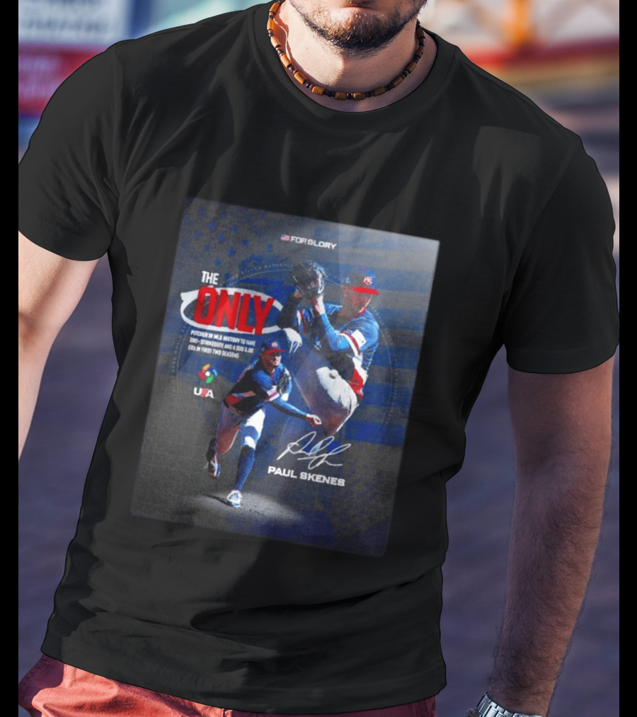 FORGLORY USA Baseball Paul Skenes The Only Pitcher In MLB History 380 Strikeouts And Sub 3.00 ERA T-Shirt