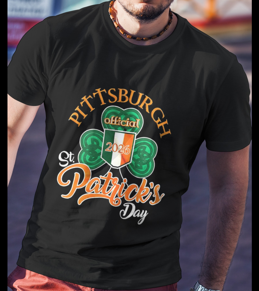 Pittsburgh Official St Patrick's Day 2026 Shamrock Irish Flag T-Shirt