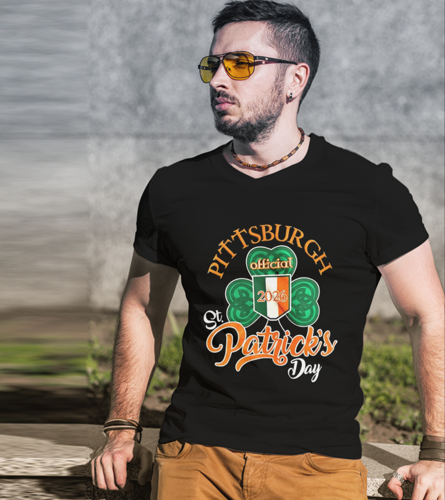Pittsburgh Official St Patrick's Day 2026 Shamrock Irish Flag T-Shirt