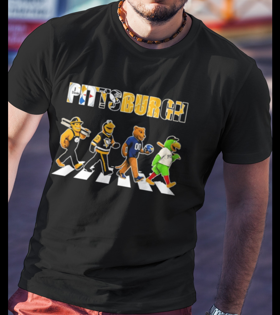 Pittsburgh Sports Teams Abbey Road Crossing Animals T-Shirt