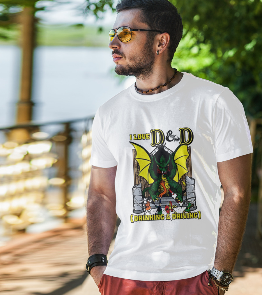 I Love D&D Drinking & Driving Dragon T-Shirt