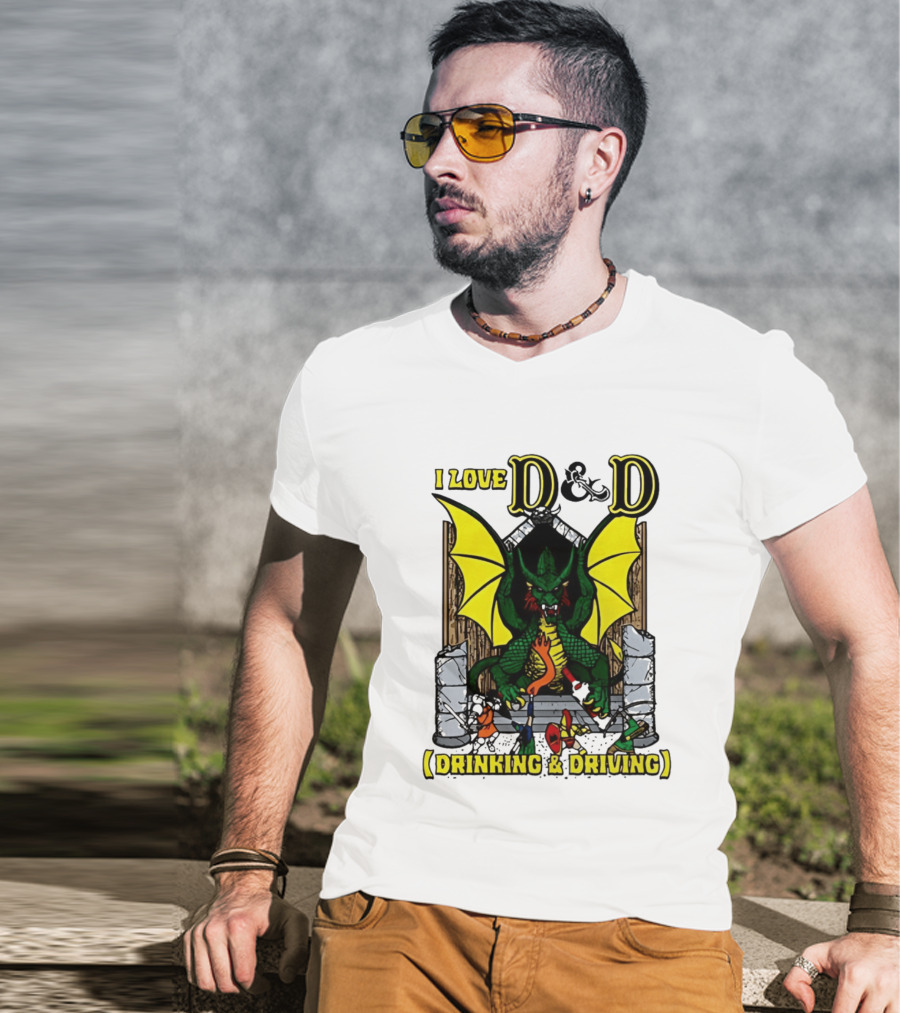 I Love D&D Drinking & Driving Dragon T-Shirt