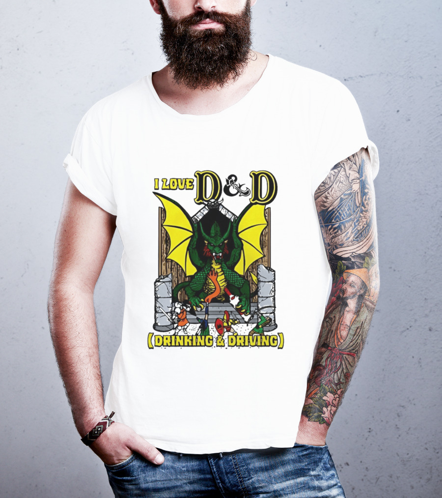 I Love D&D Drinking & Driving Dragon T-Shirt