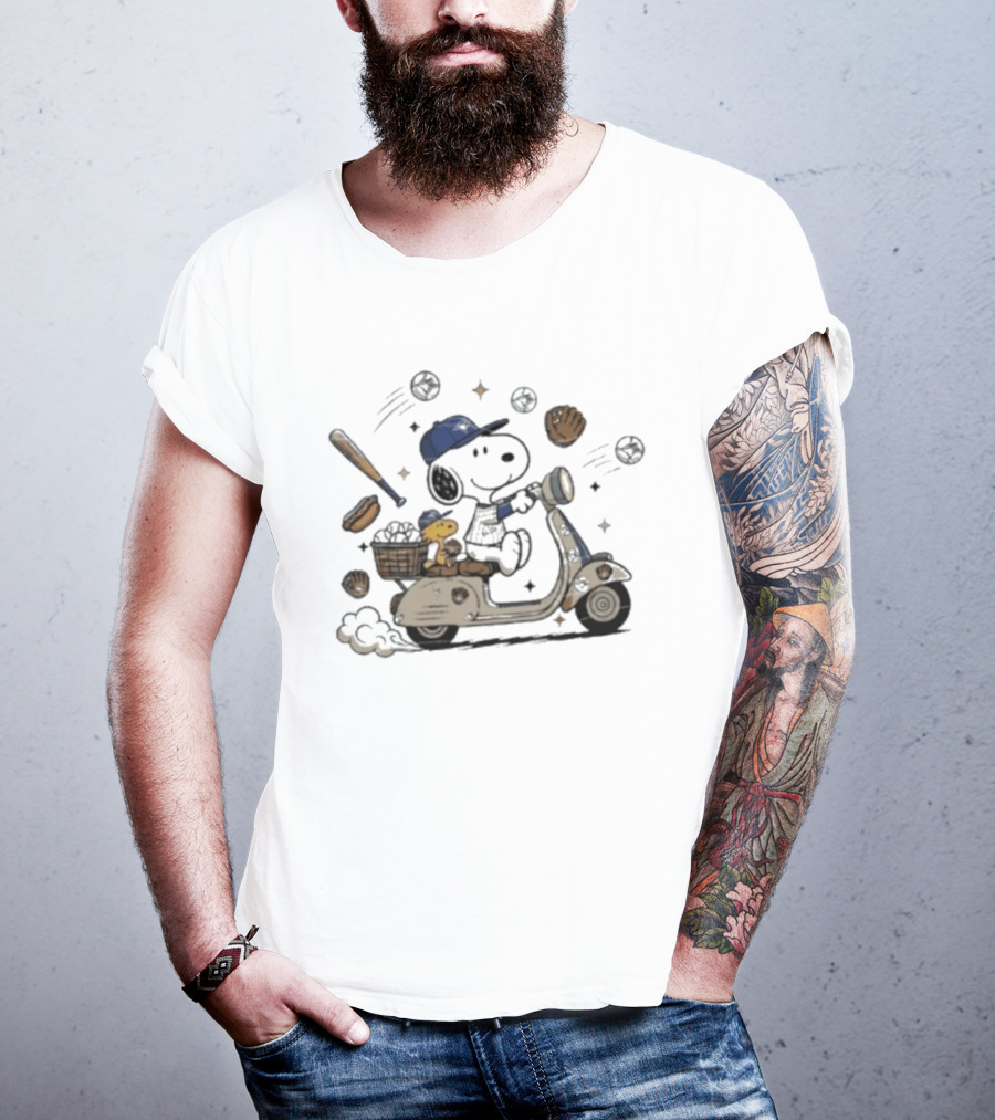 Toronto Blue Jays Snoopy Woodstock Scooter Adventure Baseball T-Shirt