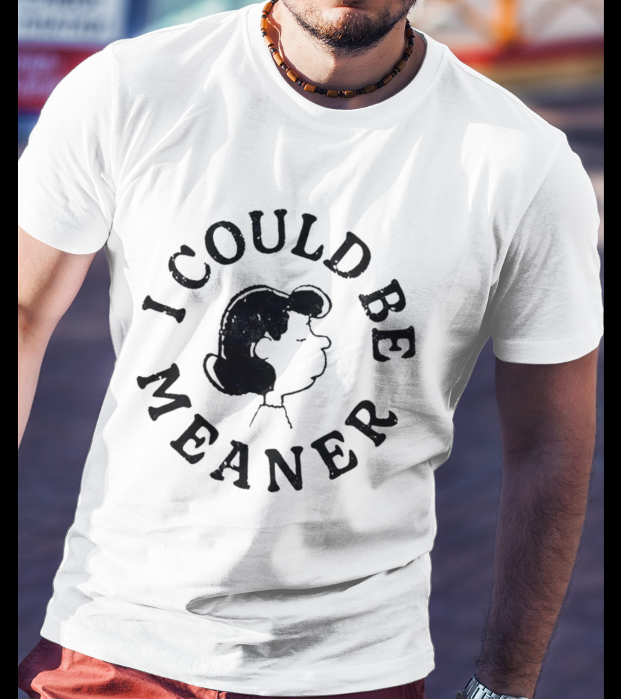 I Could Be Meaner Vintage Cartoon Face T-Shirt