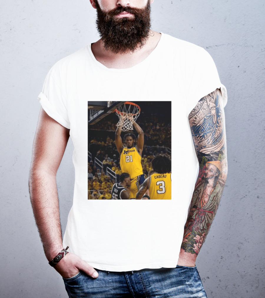 Morez Johnson Jr. Dunk Michigan Vs Carr Cadeau Basketball Moment T-Shirt