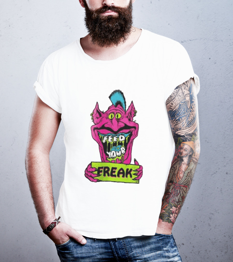 Feed Your Freak Monster Old School Psychedelic Punk T-Shirt