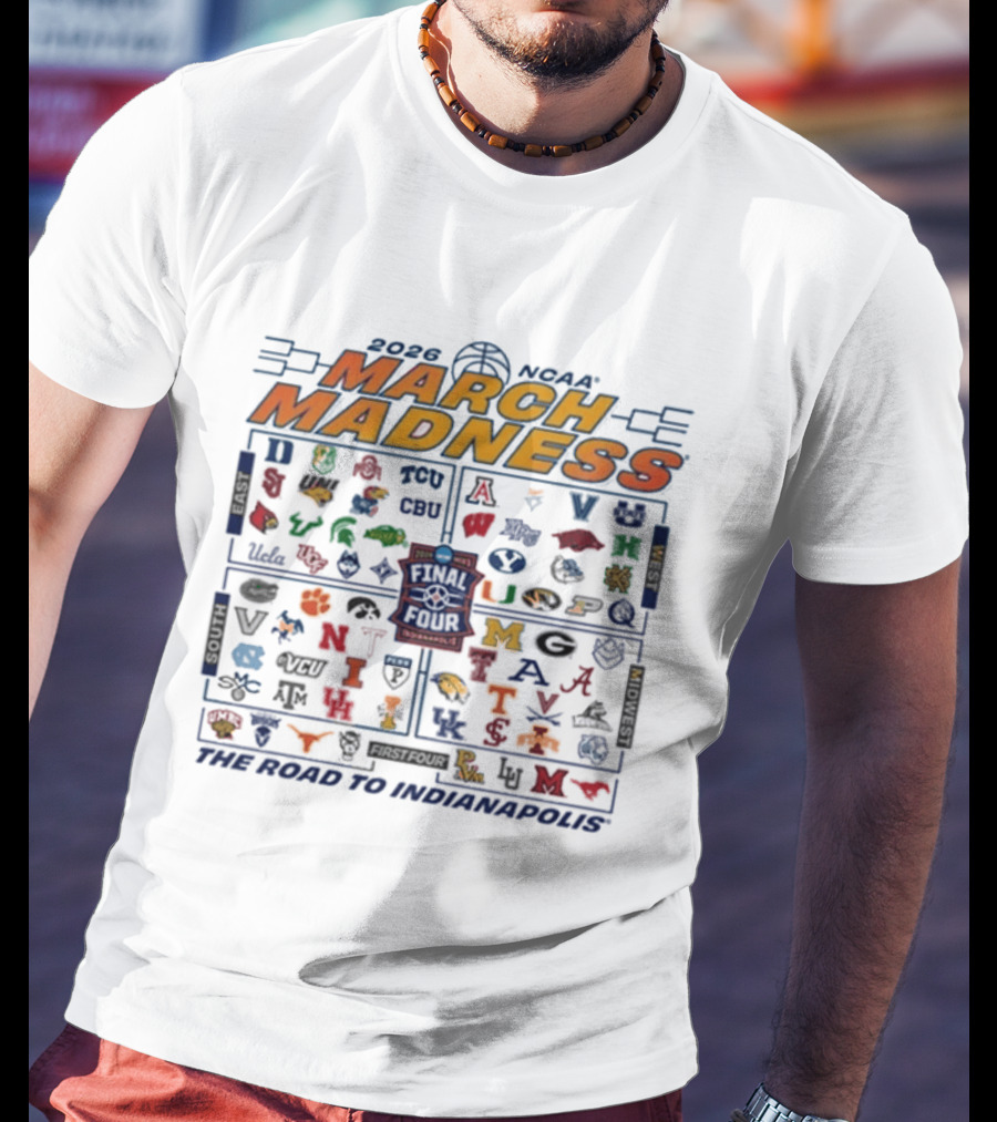 2026 NCAA March Madness Tournament Bracket Journey To Final Four Indianapolis T-Shirt