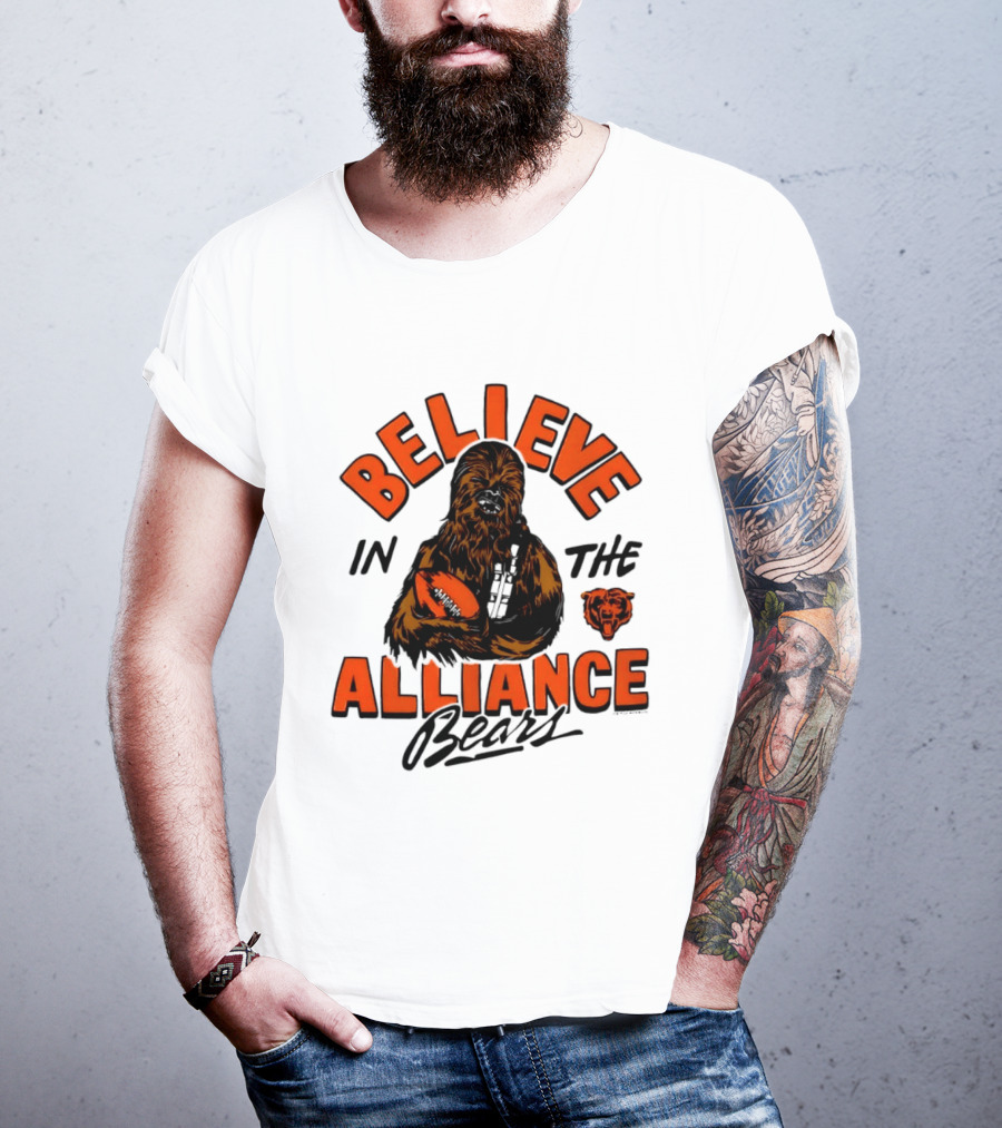 Believe In The Alliance Chicago Bears Star Wars Chewbacca T-Shirt