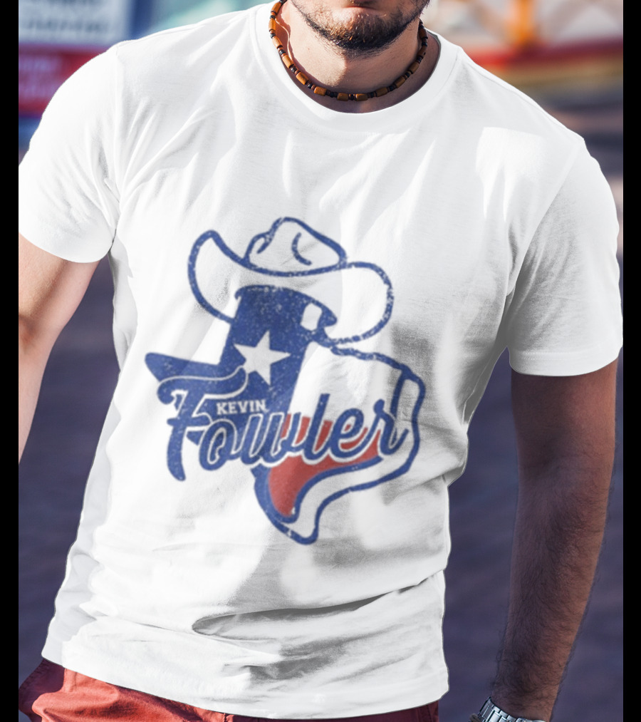 Kevin Fowler Texas Outline Hat Cowboy Star T-Shirt