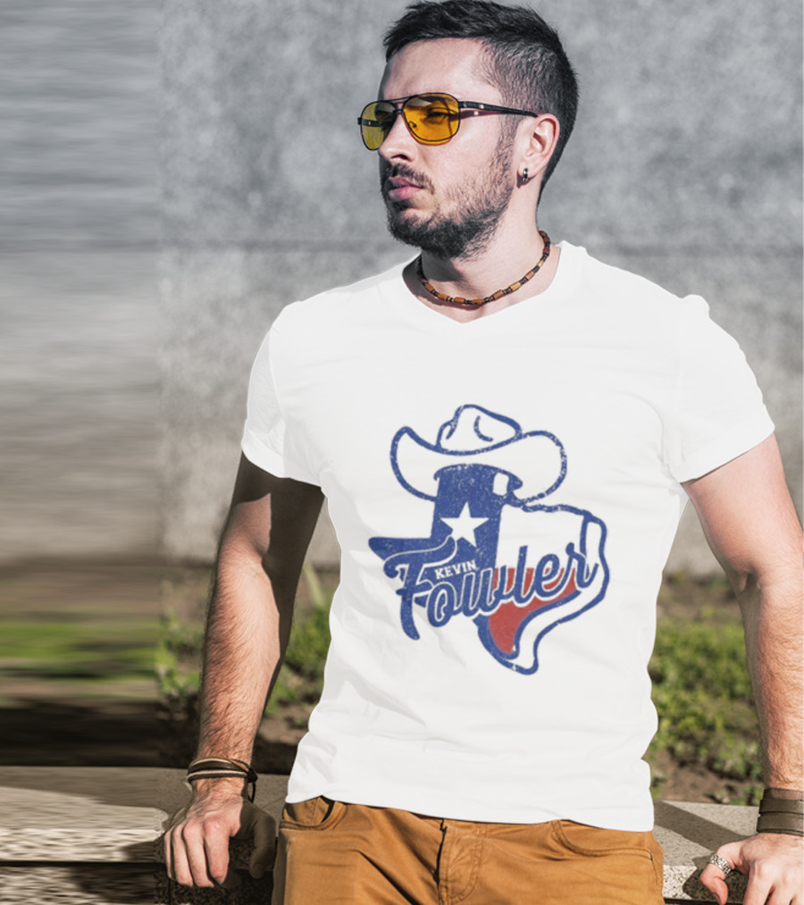 Kevin Fowler Texas Outline Hat Cowboy Star T-Shirt