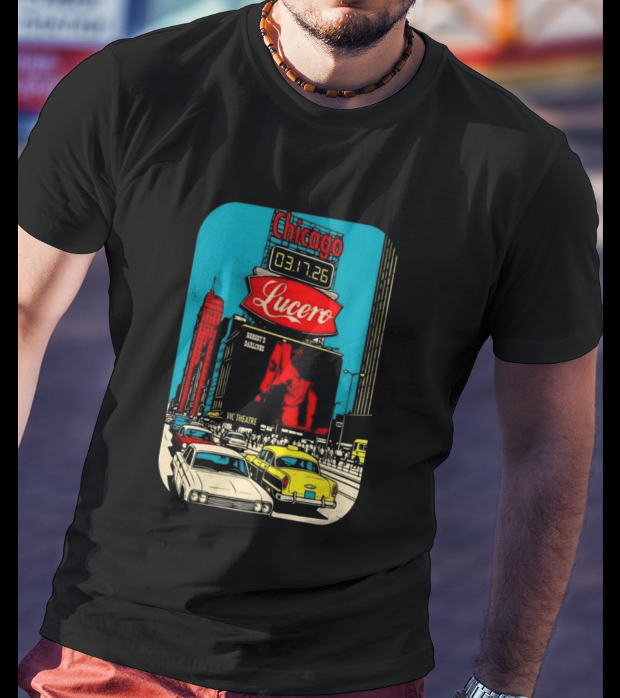 Chicago Lucero Tour March 17 2026 Vic Theatre Vintage Look T-Shirt