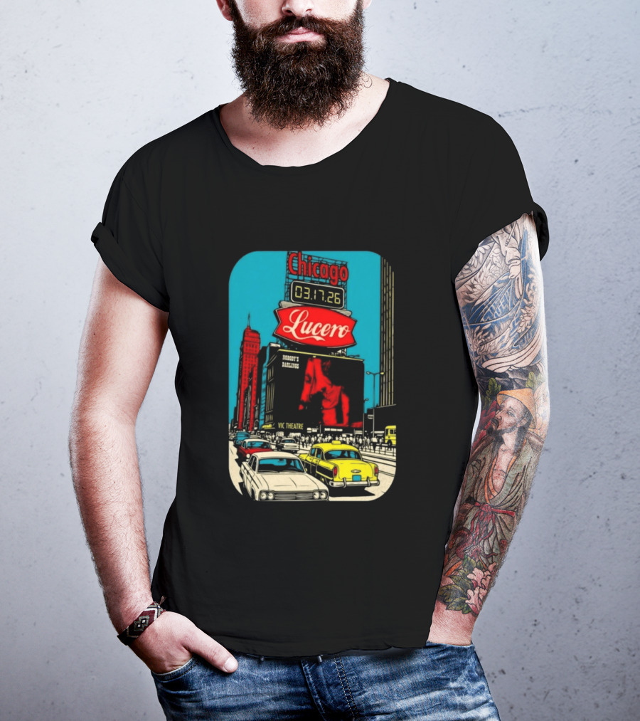 Chicago Lucero Tour March 17 2026 Vic Theatre Vintage Look T-Shirt
