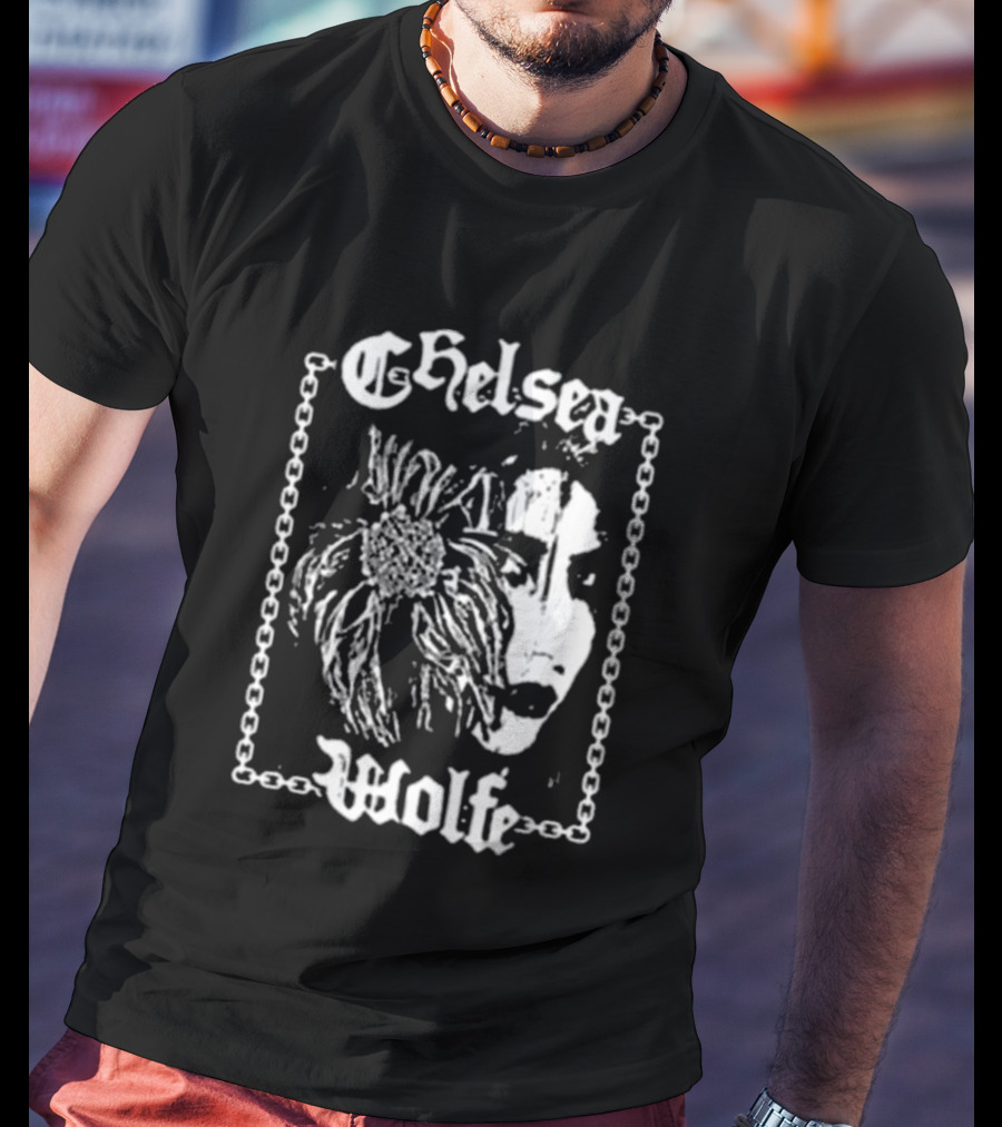 Chelsea Wolfe Carrion Flowers Chain Border Face Flower T-Shirt