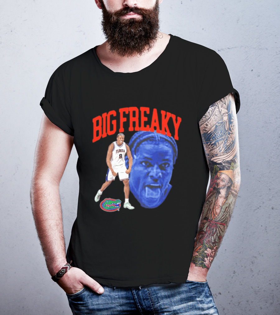 Florida Gators Rueben Chinyelu Big Freaky NBA Player Action T-Shirt