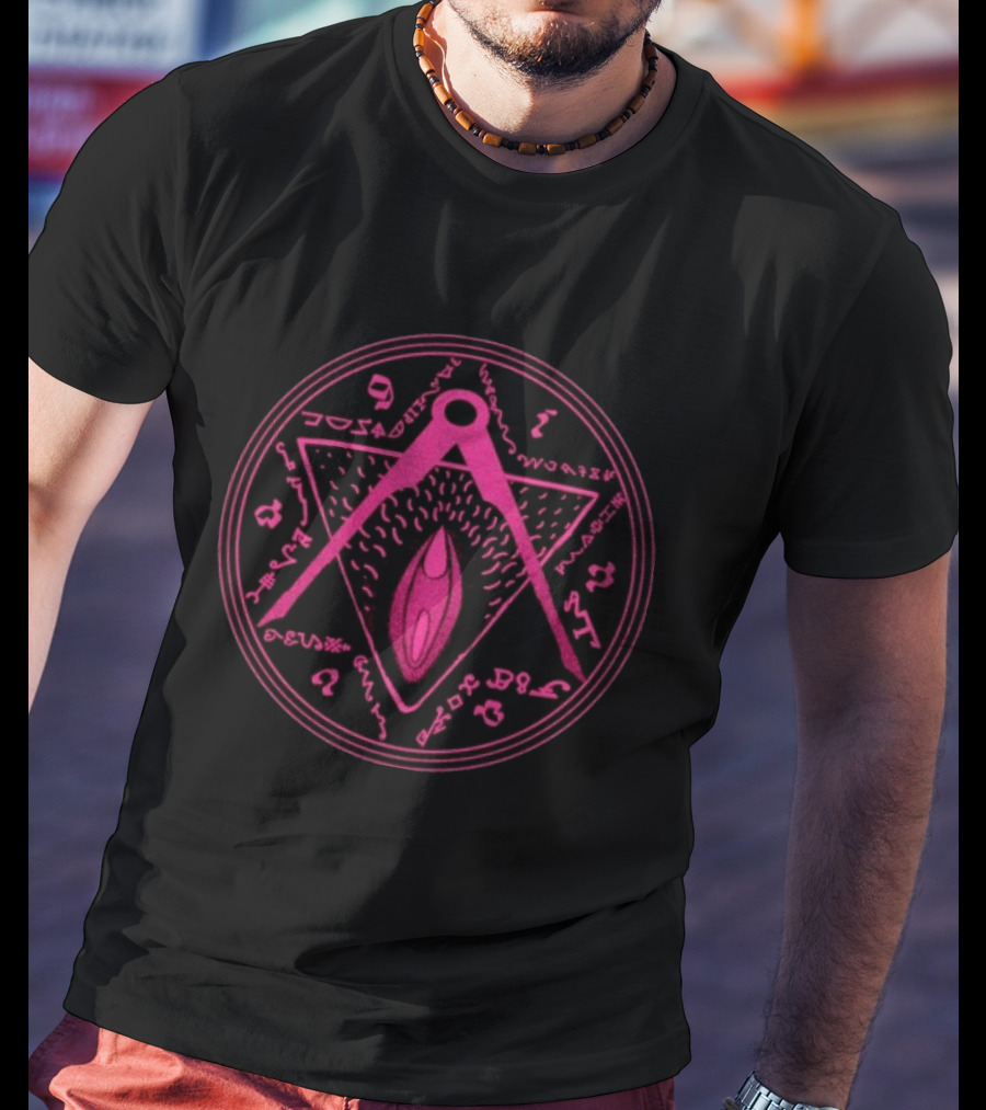 Vaginal Talisman Pink Symbol Mystic Circle T-Shirt