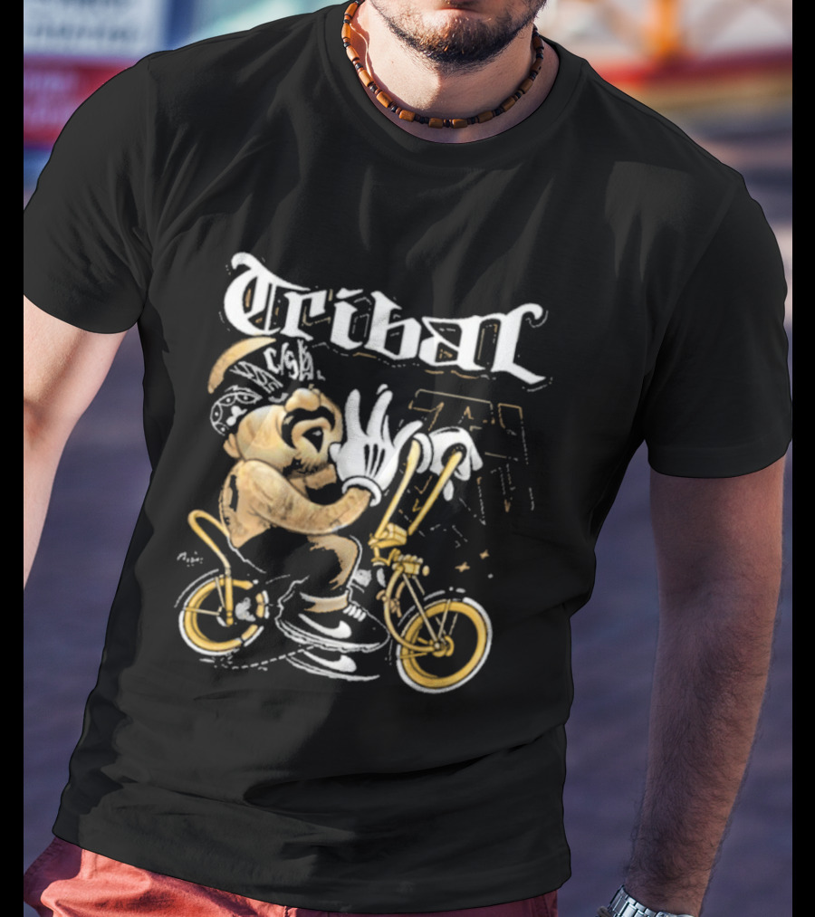 Tribal Origi Bike Character Riding Streetwear T-Shirt