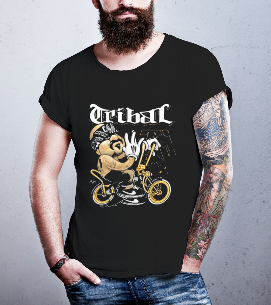 Tribal Origi Bike Character Riding Streetwear T-Shirt