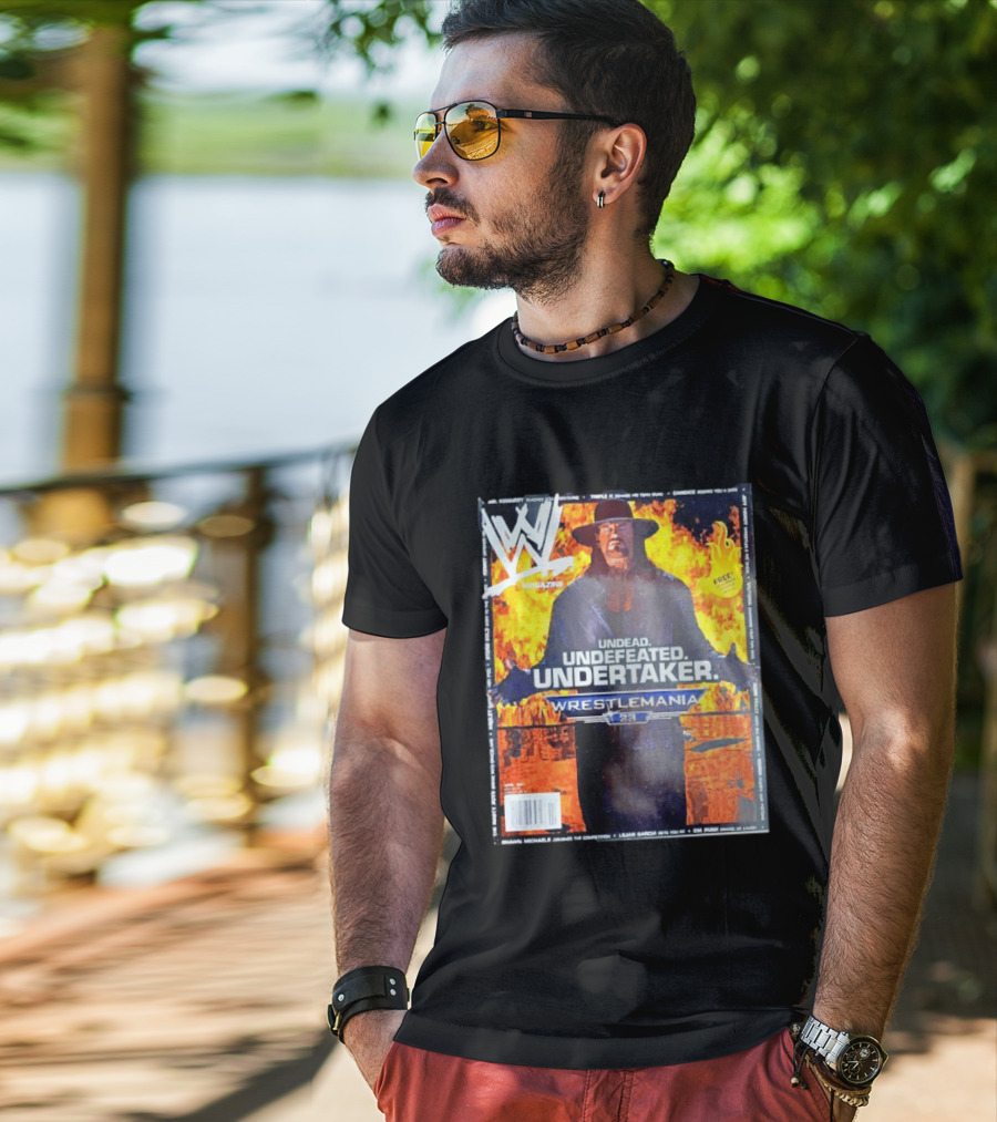 WWE Undead Undefeated Undertaker Wrestlemania 23 Magazine Cover T-Shirt