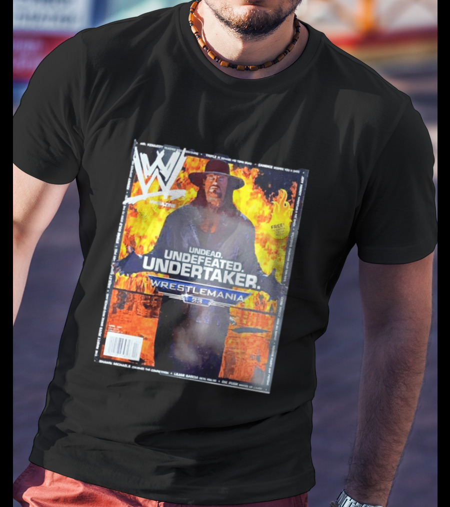 WWE Undead Undefeated Undertaker Wrestlemania 23 Magazine Cover T-Shirt