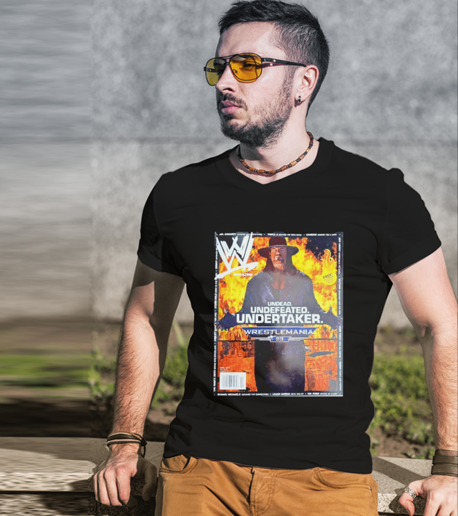 WWE Undead Undefeated Undertaker Wrestlemania 23 Magazine Cover T-Shirt