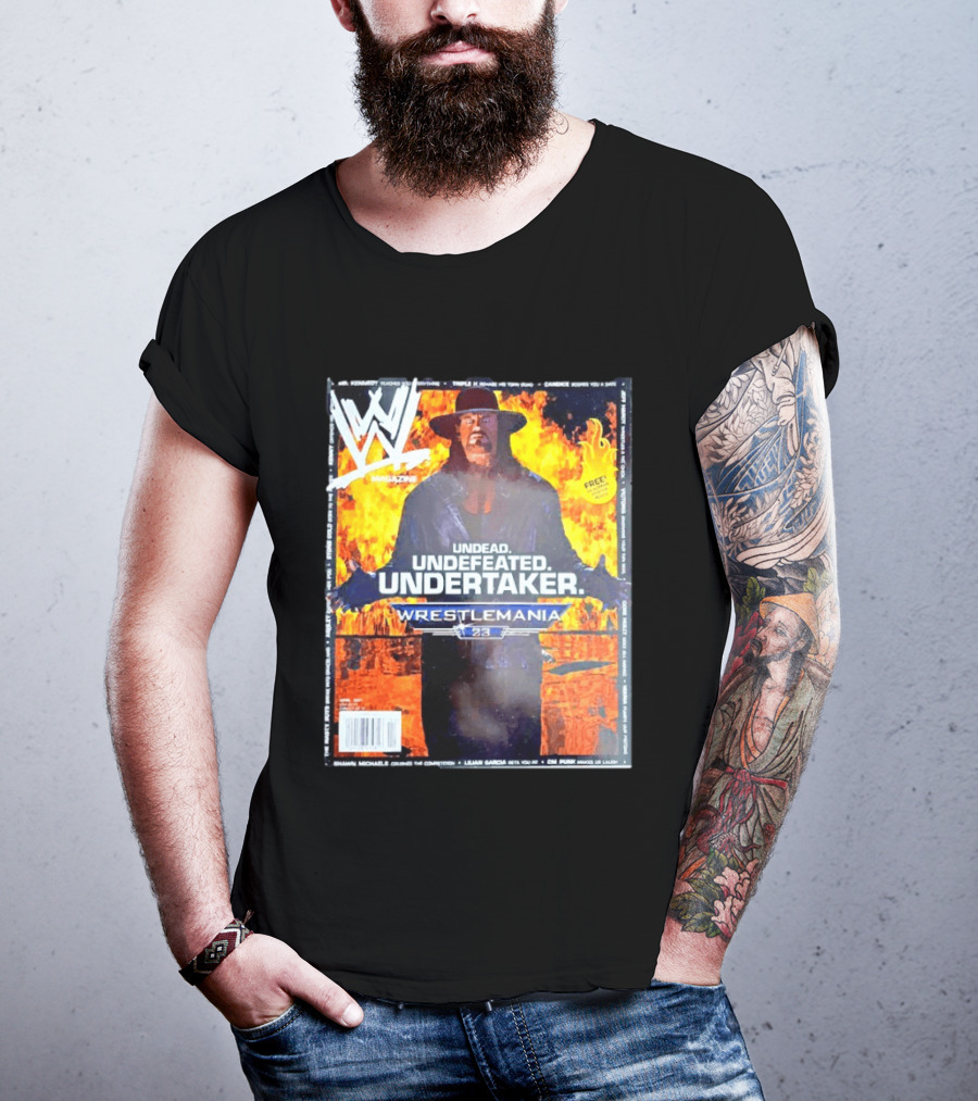 WWE Undead Undefeated Undertaker Wrestlemania 23 Magazine Cover T-Shirt