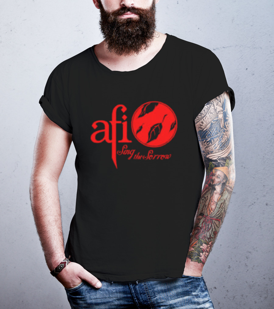 AFI Sing The Sorrow Red Logo And Globe T-Shirt