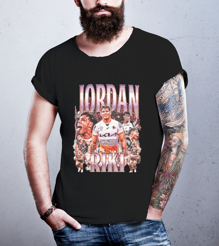 Jordan Riki Brisbane Broncos NRL Rugby Player Action Collage T-Shirt