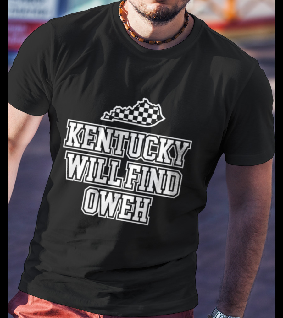 Kentucky Will Find Oweh Checkered State T-Shirt